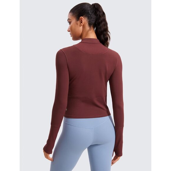 Women's Crop Top Quick Dry Stretch Long Sleeve Workout Shirt Large - Picture 2 of 5
